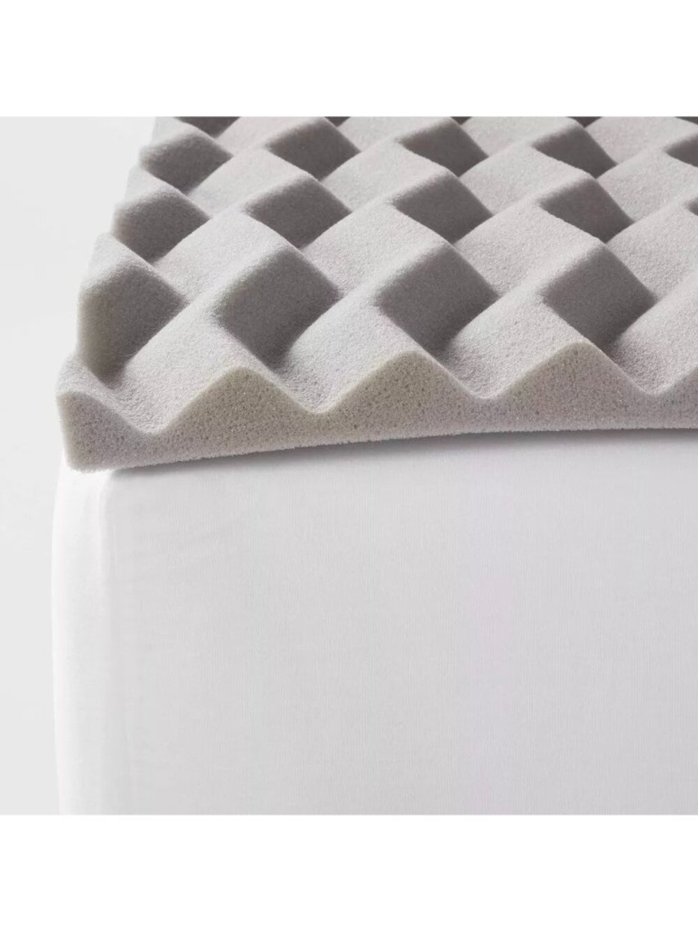 Room Essential Twin XL Size Reversible Gray Memory Foam 1.5" Mattress Topper